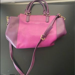 Vera Bradley Genuine Leather Handbag Crossbody purple/pink gold RRP$169
